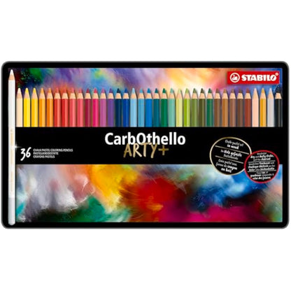STABILO CarbOthello - Chalk-Pastel Pencil - ARTY+ - Tin of 36 - Assorted Colours