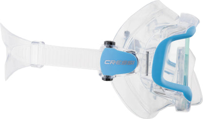 Cressi Liberty 3 Windows-Diving/Snorkeling Panorama Mask, Clear/Blue/Silver, Uni