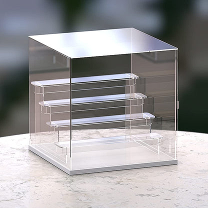 Nynelly 5 Tier Clear Acrylic Display Case for Models, Mini Figures, Pop Mart, Labubu, Sonny Angel, Smiski - Assemble Dustproof Display Box with Door