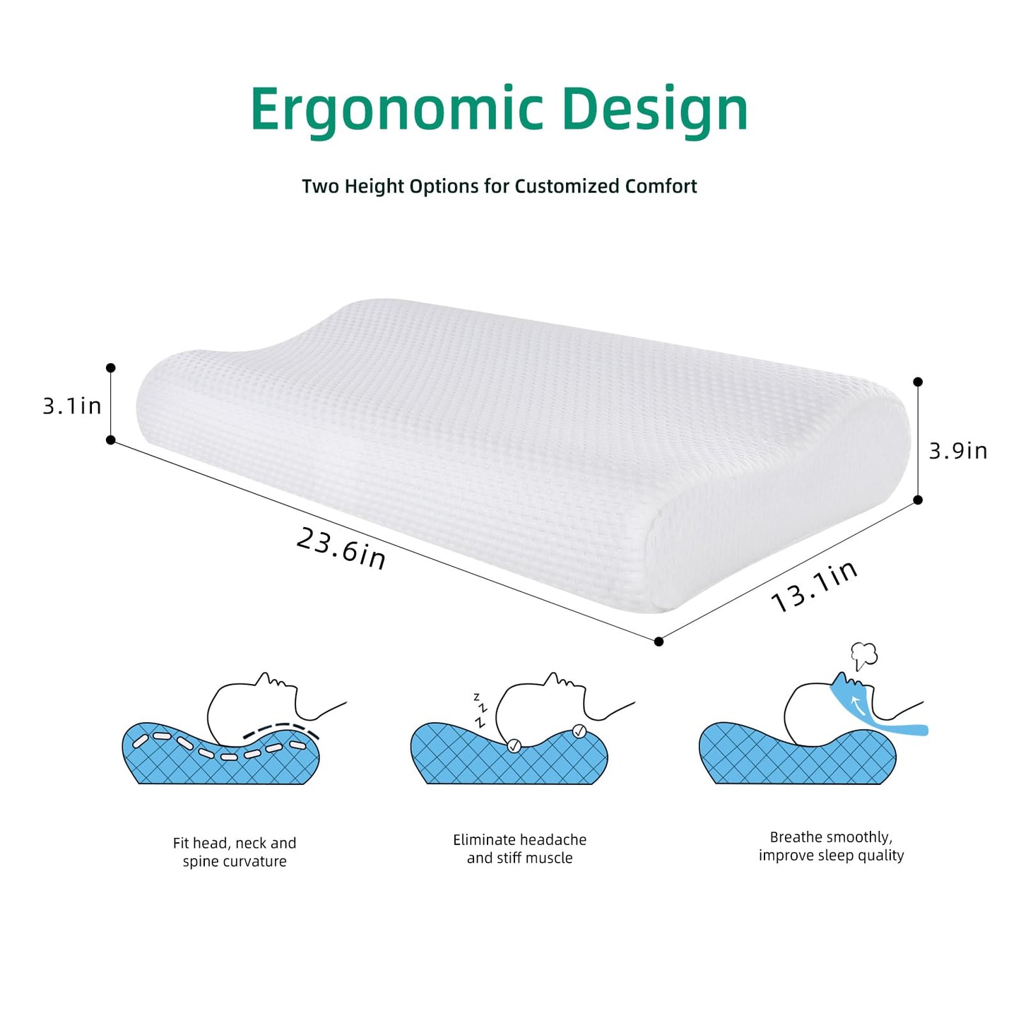 SUQ I OME Slim Sleeper-Gel Thin Memory Foam Pillow for Sleeping,Contour Thin & Low Cervical Profile,for Neck Pain, Stomacher