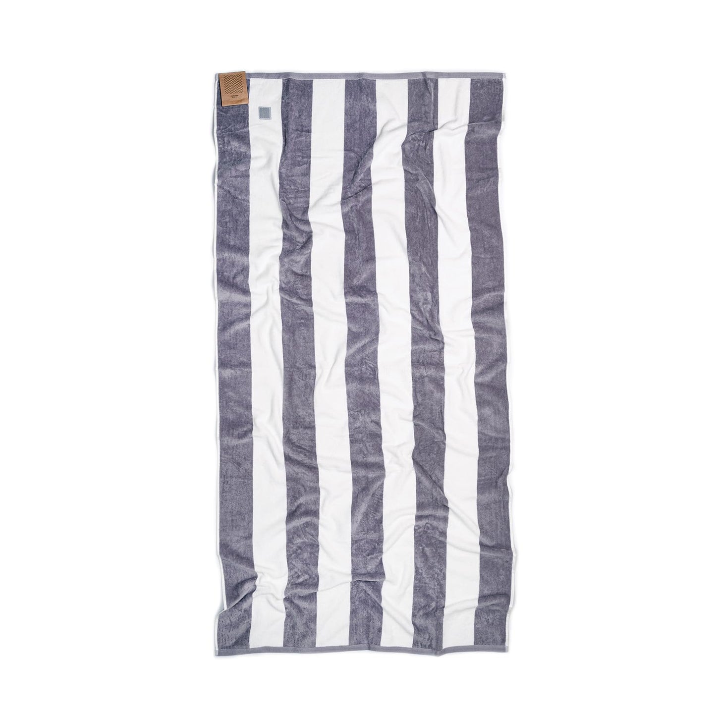 MOMOMUS 100% Velour Cotton Beach Towels for Adults - Cabana Stripe, Soft, Ultra-Absorbent - Quick Dry Beach Towels for Adults - Grey, 90x180 cm