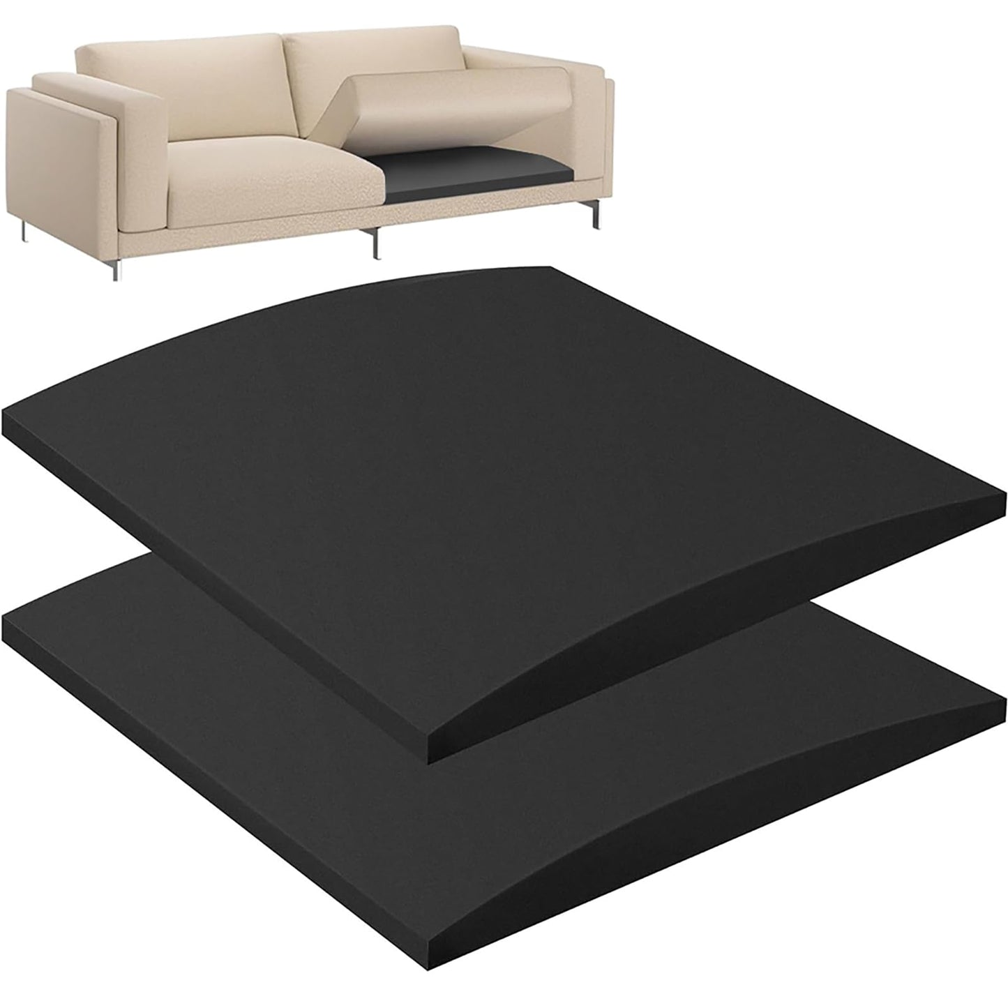 JOAASU 2PCS 50 x 50cm Sofa Cushion Support for Sagging Seat, Sofa Repair Foam, Cushion Sag Repair, High Density Foam
