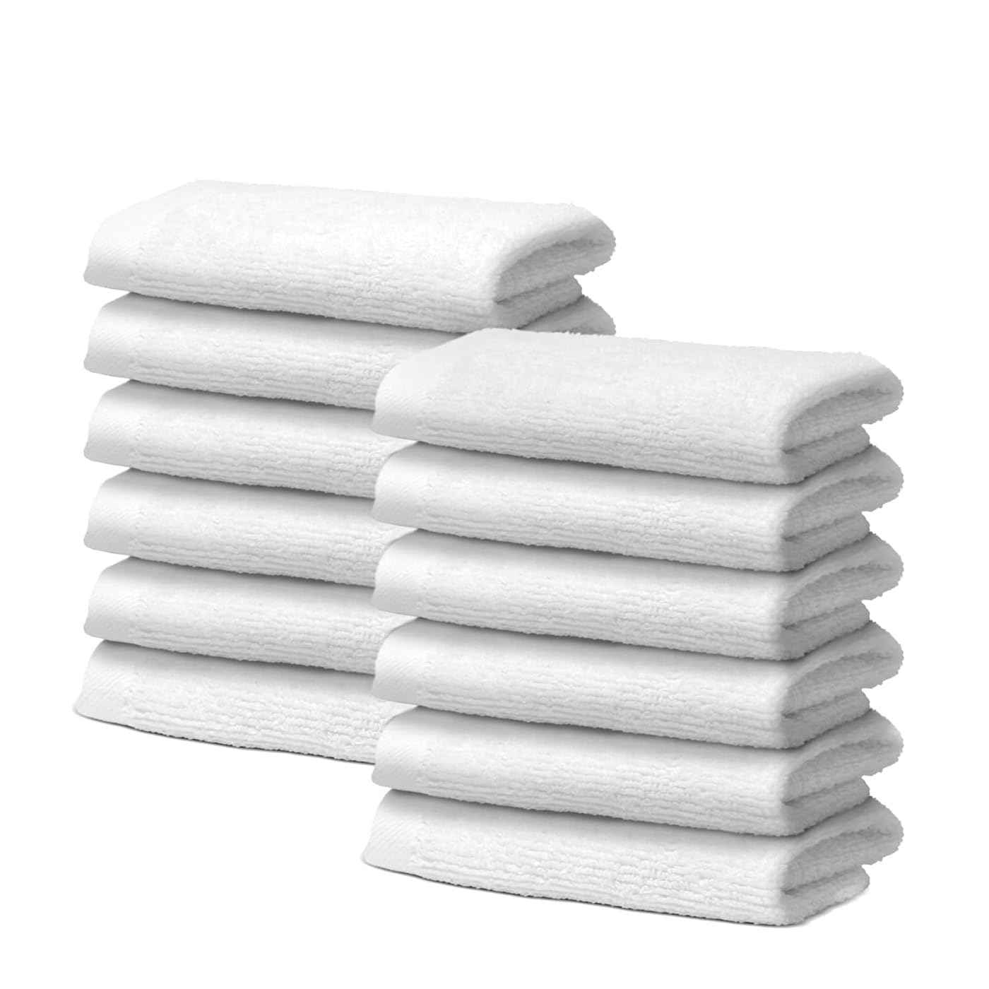 Giovanni Dolcinotti | Set of 12 Face Towels in 100% Cotton – 30 x 30 cm – Extra Absorbent and Quick Drying – for Bathroom, Spa and Gym – White