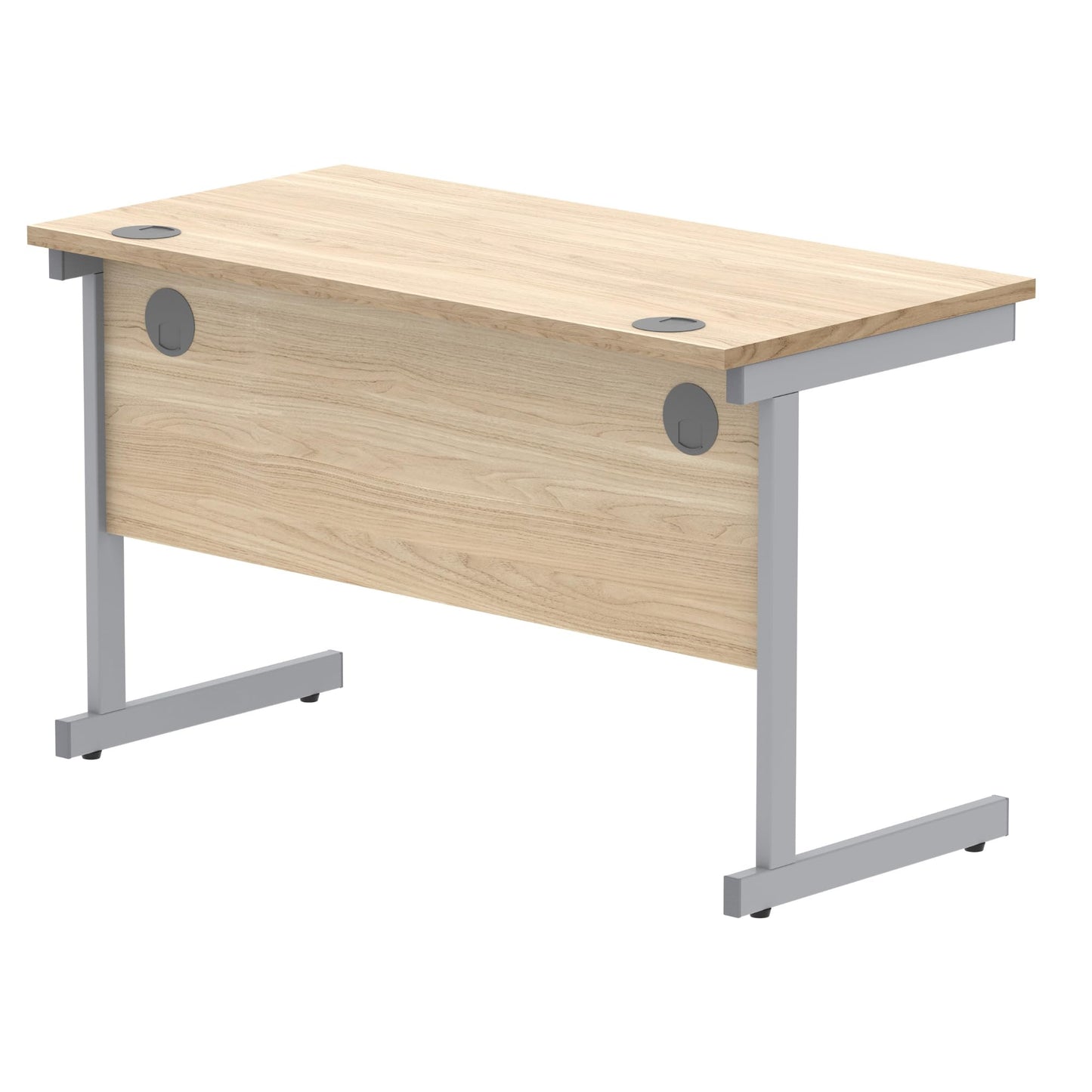 Office Hippo Essentials Rectangular Writing Computer Work Place, Home Office Desk with Cable Port Management, MFC, Canadian Oak, 120x80cm