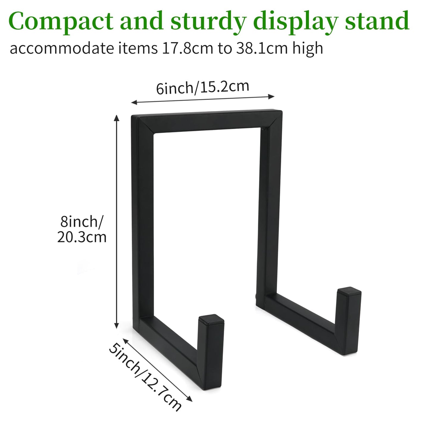 Ronyes 2-Pack Large Metal Plate Display Stands, 20-35 cm, Black Finish