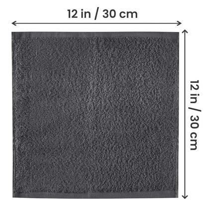 100% Cotton Face Cloths Pack of 12, Face Towels 500GSM Size 30x30cm, Soft Cotton Wash Cloths for Washing Face, Reusable Facial Cleansing Washcloths