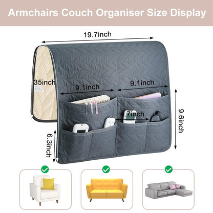 SITAKEGS Waterproof Sofa Armrest Organizer Couch Armchair Caddy Storage Bag