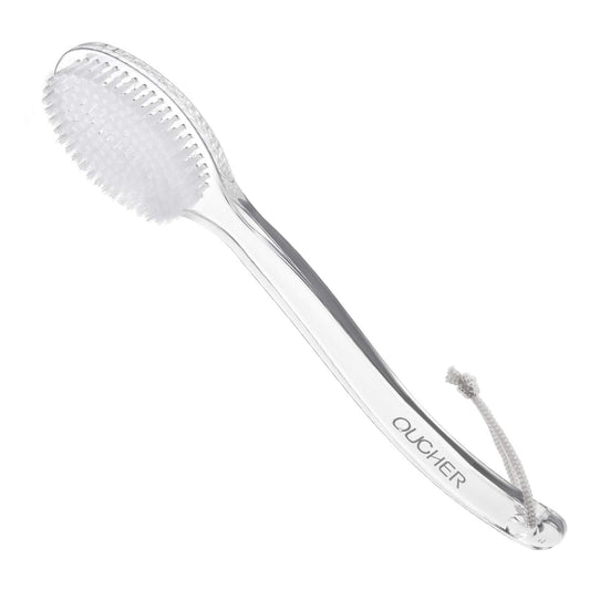 QUCHER Comfortable Long-Handled Shower Brush, Soft Nylon Body Brush, Gentle Exfoliation and Improved Skin Health, Suitable for Men and Women