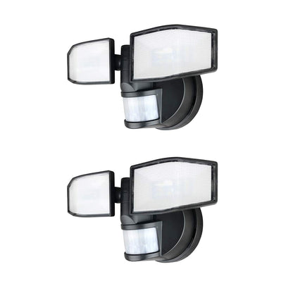 2 Pack of Xtralite NiteSafe X2 Twin Security LED Floodlight, Motion Activated, Wireless Battery Operated with Adjustable Heads, IP44, 400 Lumens