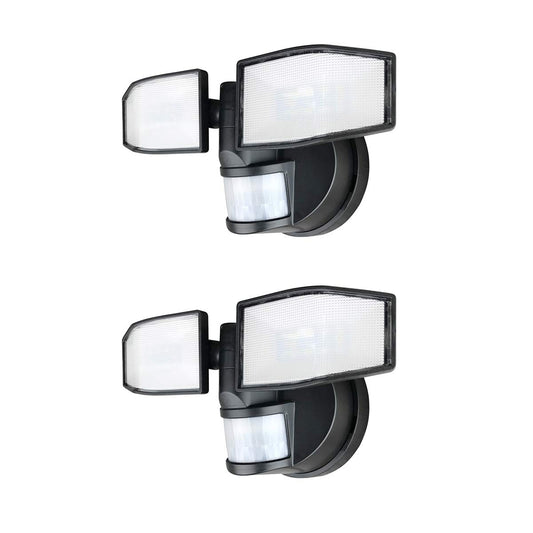 2 Pack of Xtralite NiteSafe X2 Twin Security LED Floodlight, Motion Activated, Wireless Battery Operated with Adjustable Heads, IP44, 400 Lumens