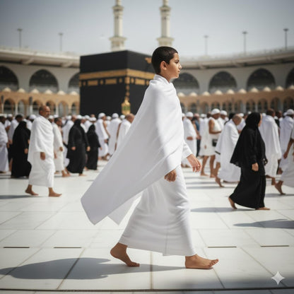 taj Kids Ehram for 10-13 Years - Hajj and Umrah Essentials - Ihram for Umrah Men - 2 Towels White - Hygienic Natural 100% Pure Combed Cotton Towels