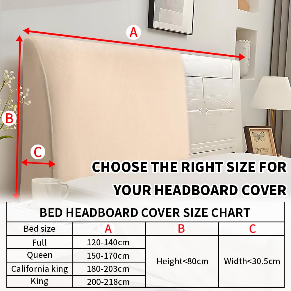 Caijin Bed Headboard Slipcover, Stretch Bed Headboard Cover, Dustproof Protector Cover for Linen Fabric Tufted Upholstered Headboard
