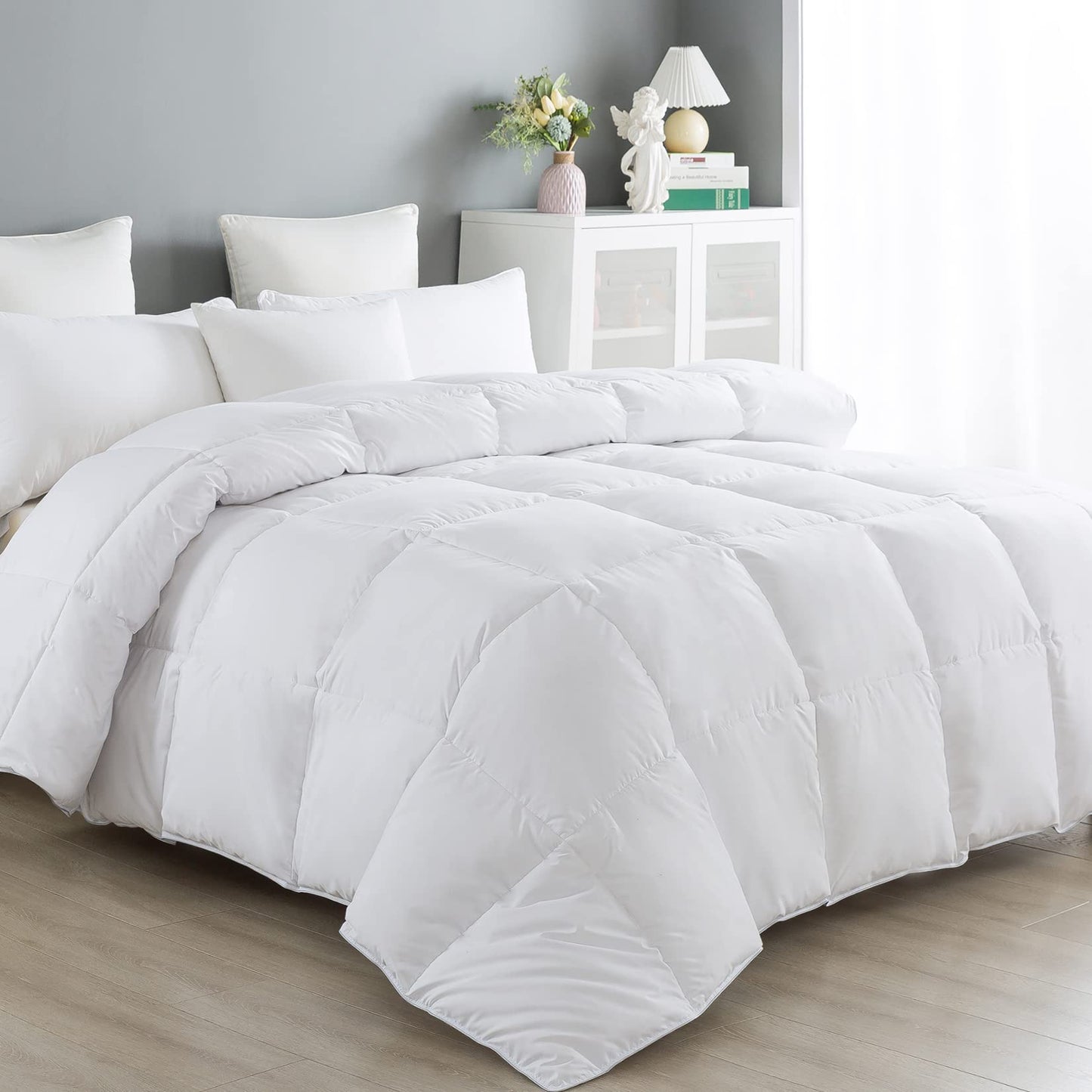 ANALIN King Size Duvet - 13.5 Tog Luxurious Goose Feather & Down Quilt, 50% Down King Size Bed Duvet, 100% Cotton Shell, Anti-dust mite &