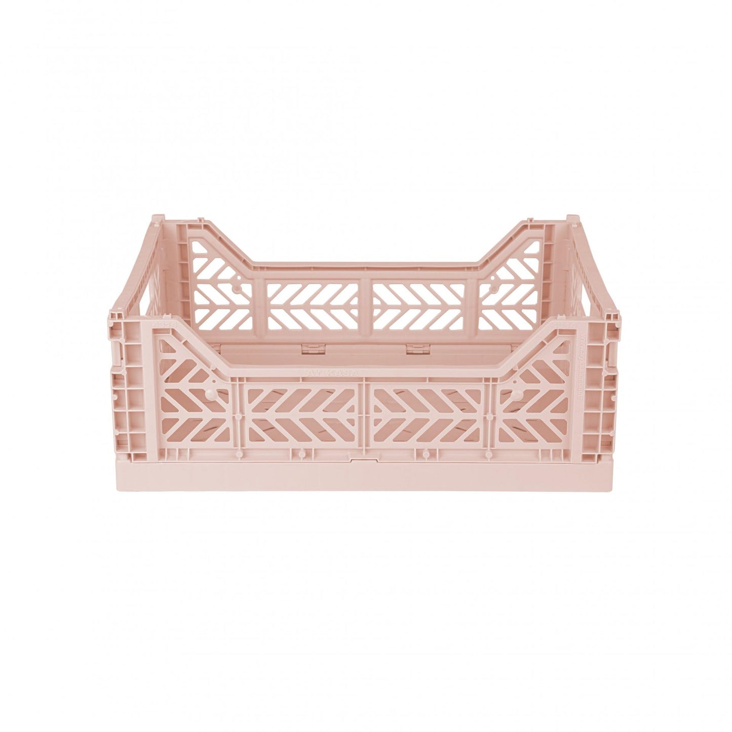 Ay-Kasa Folding Crate, Sturdy Folding Box, Plastic, Stackable, Milk Tea, Midi (40 x 30 x 14 cm)