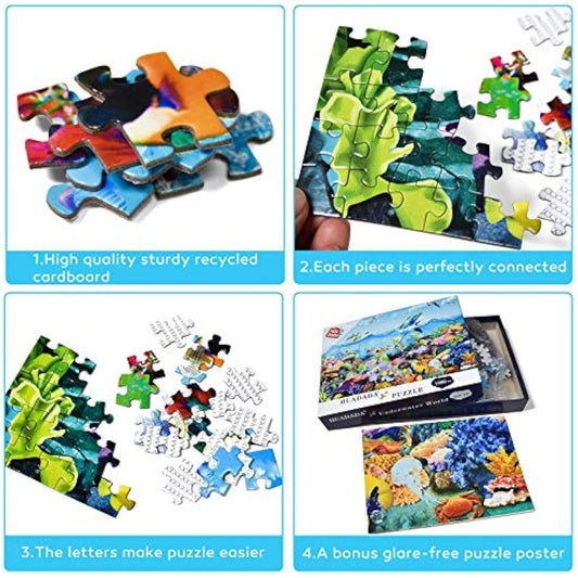 1000 Pieces Jigsaw Puzzles for Adults Ocean World Sea Coral Dolphins Fun Jigsaw Puzzles for Adults 1000 Piece