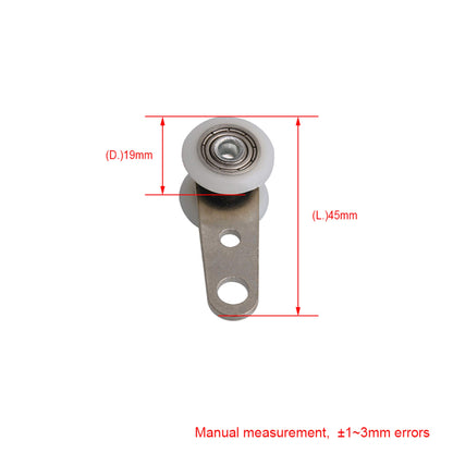 BQLZR 1.77x0.74inch Metal Bearing Pulley Block with Two Plastic Wheel for Sliding Door Window Cabinet