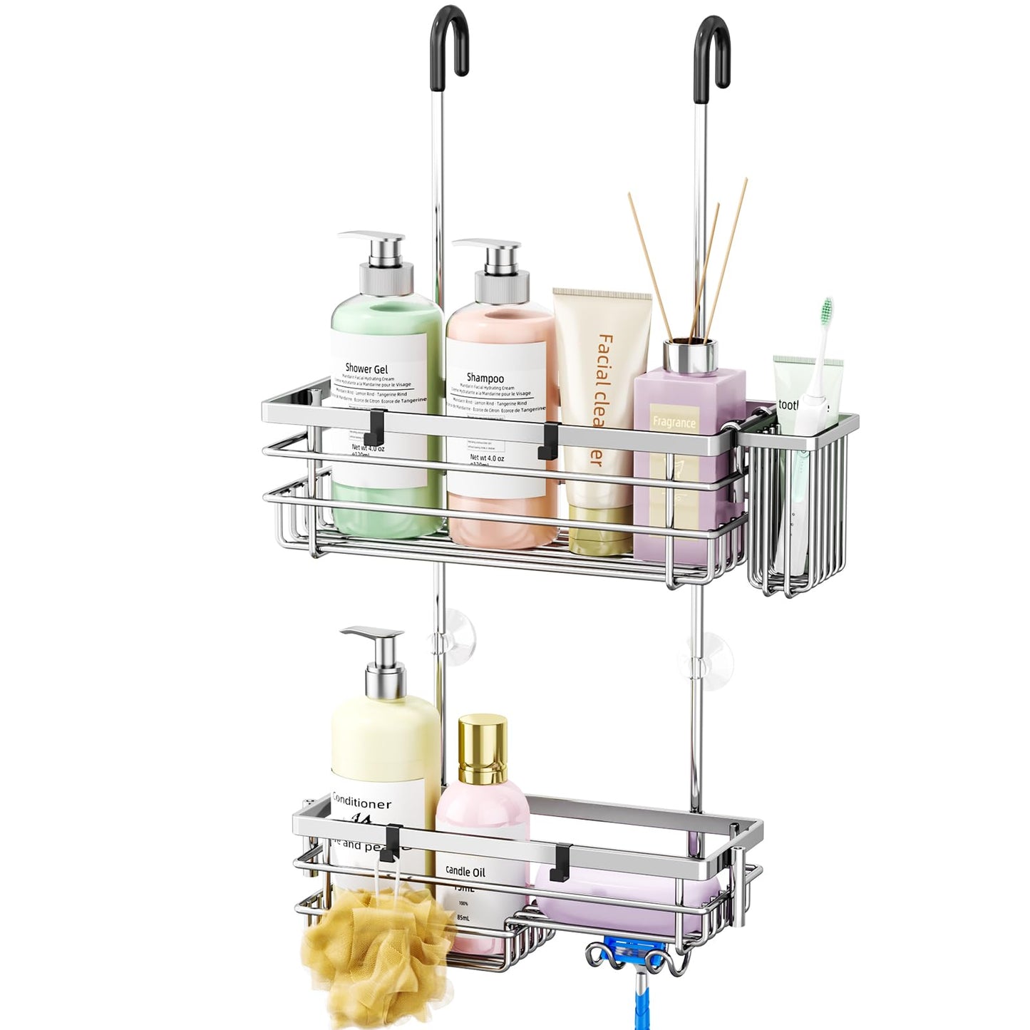 HapiRm Hanging Shower Caddy Organiser - 2 Tier Rustproof 304 Shower Storage