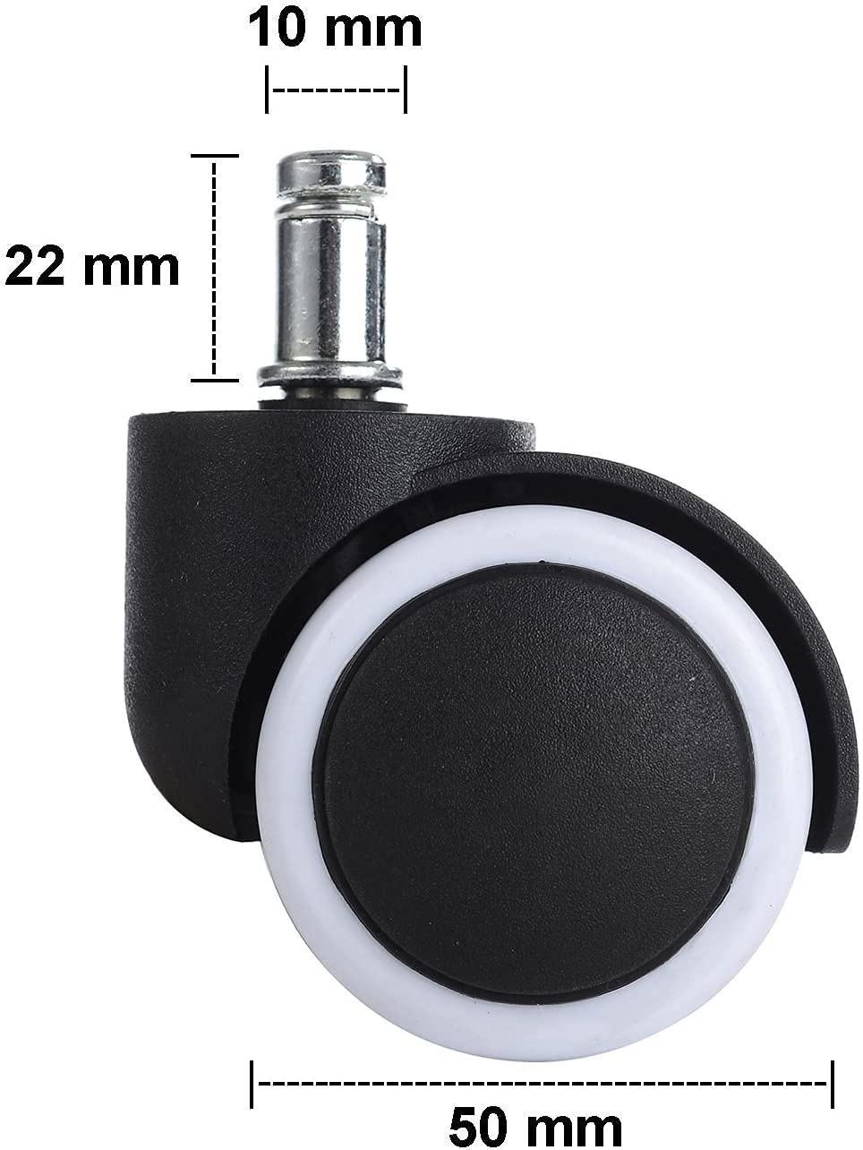 Namvo 5Pcs 10 x 22 mm Caster Wheels Replacement for Office Chair, Swivel Chair, Ultra Heavy Duty, Floor Protecting, Quiet Smooth on Floors