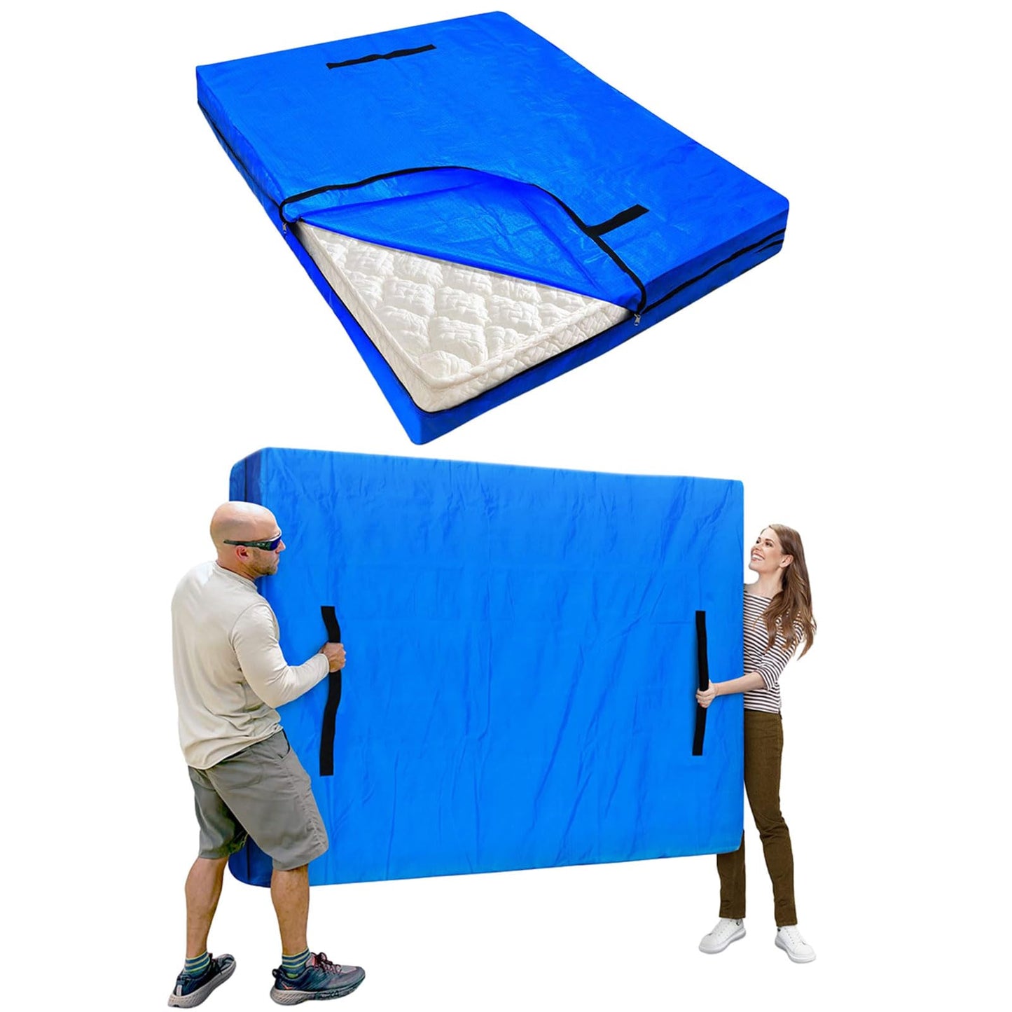 Mattress Cover for Moving and Storage King Size Mattress Bags with 8 Sturdy Handles Waterproof Mattress Protector Tarp Durable Mattress Bags for