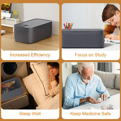 HIKENRI Lockable Storage Box,Medicine Storage Box,Fridge Lock Box For Kitchen/Home/School/Fridge/Personal/Travel/Office/Cell PhoneBeige