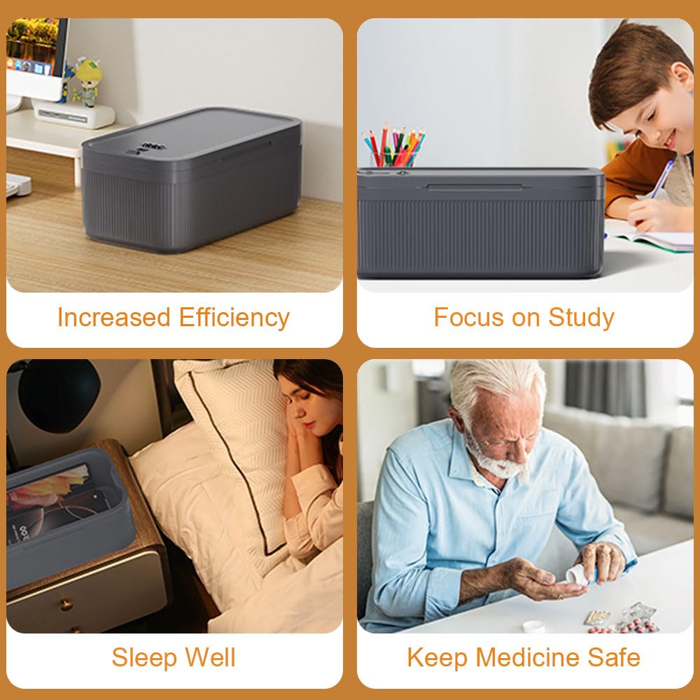 Sightday Lockable Storage Box,Medicine Storage Box,Fridge Lock Box For Kitchen/Home/School/Fridge/Personal/Travel/Office/Cell Phone(Beige)