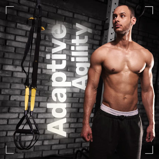 THYSOL? Suspension Trainer Pro Xtreme Straps | Sling Trainer Set with Adjustable Door Anchor | Fitness Home Workouts - Suitable for Travelling and for
