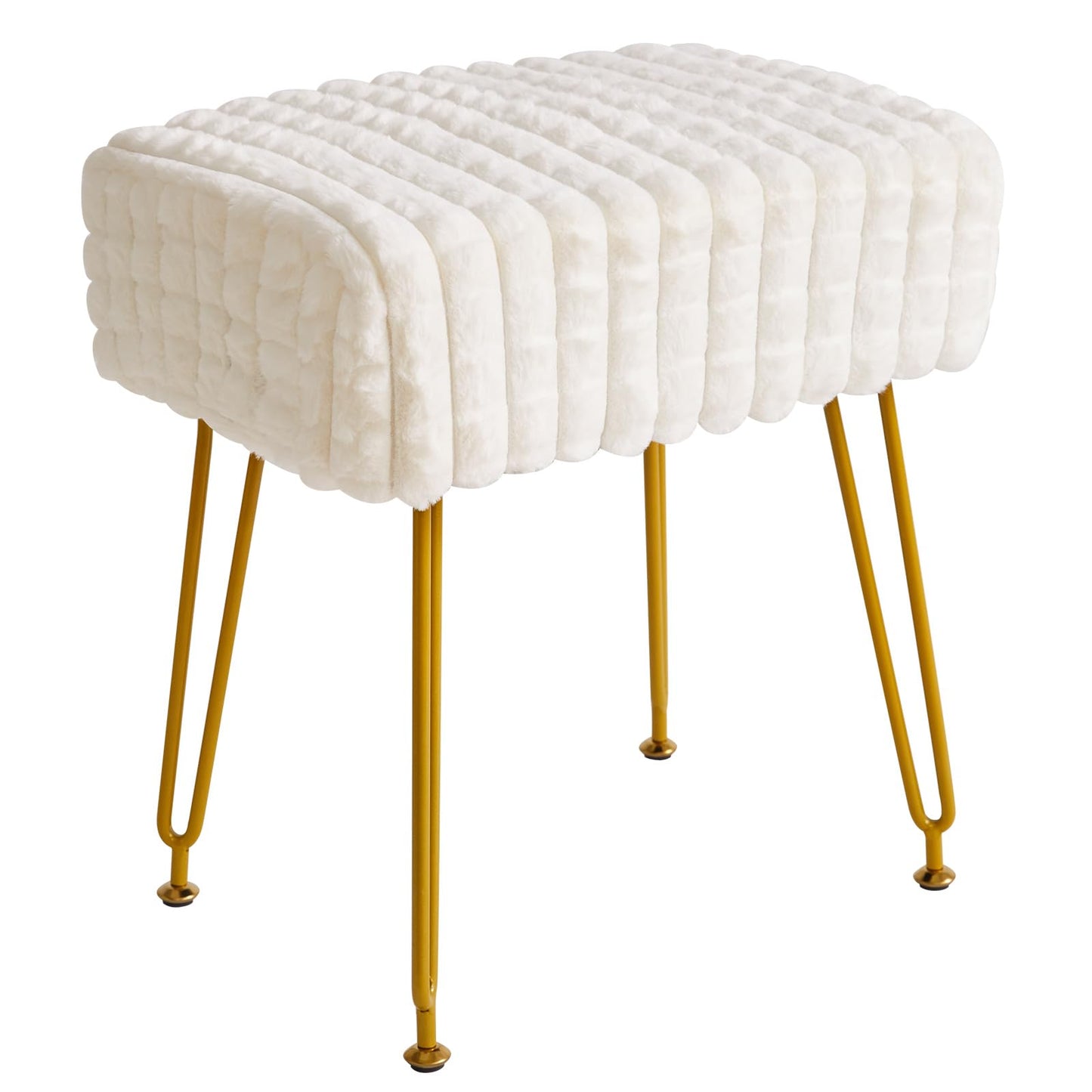 IBUYKE Makeup Vanity Chair, Rectangular Footrest Stool, White WBD003W