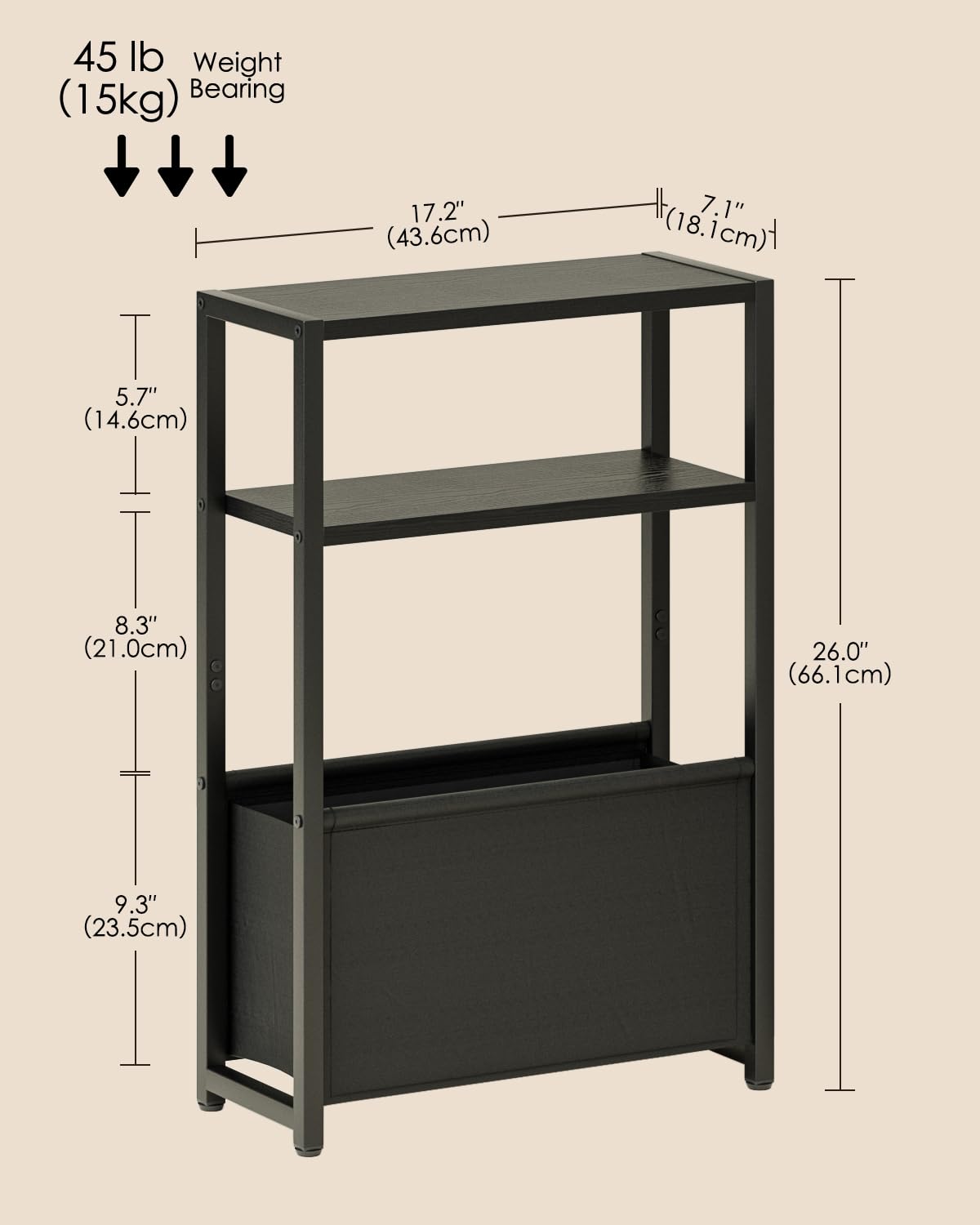 Apetaccat Narrow Side Table for Small Spaces, Small End Table with Storage Basket, Slim Bedside Table for Bedroom