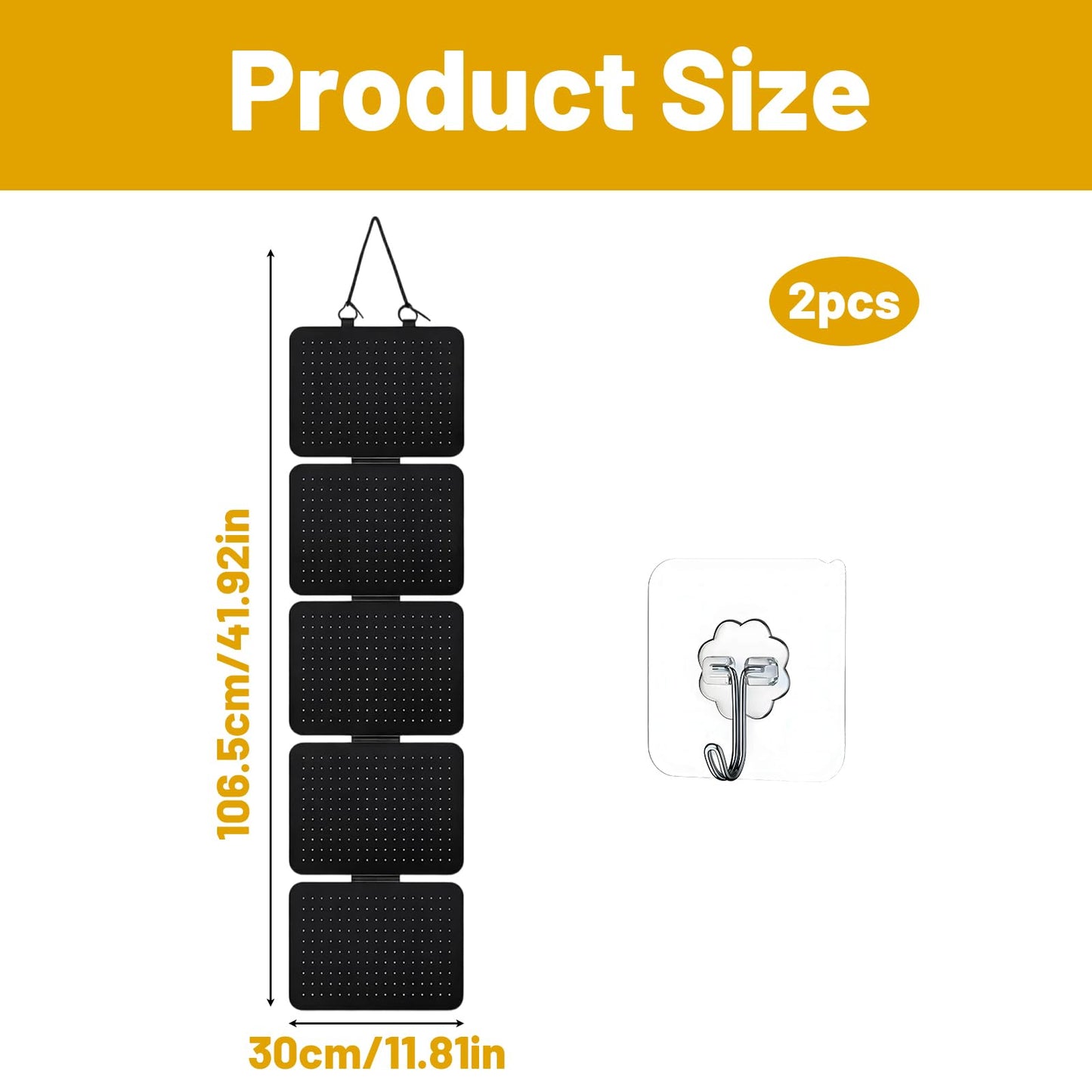 30x106cm Felt Jewelry Storage Board, Wall Mounted Pin Badge Display