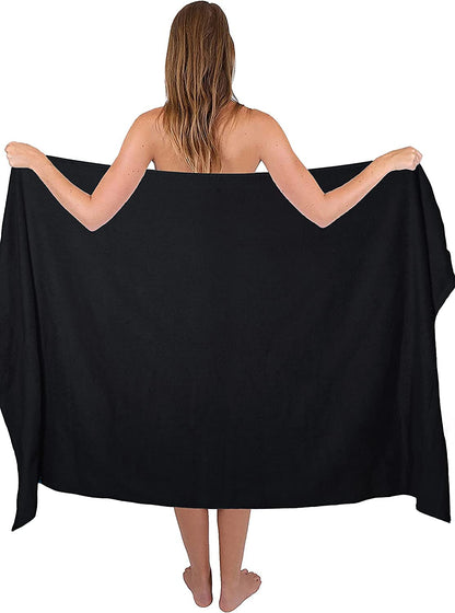 Textile Do Extra Large Super Jumbo Bath Sheet Towel 100% Egyptian Cotton XL Bath Sheets100 x 200 cm-600 GSM Black
