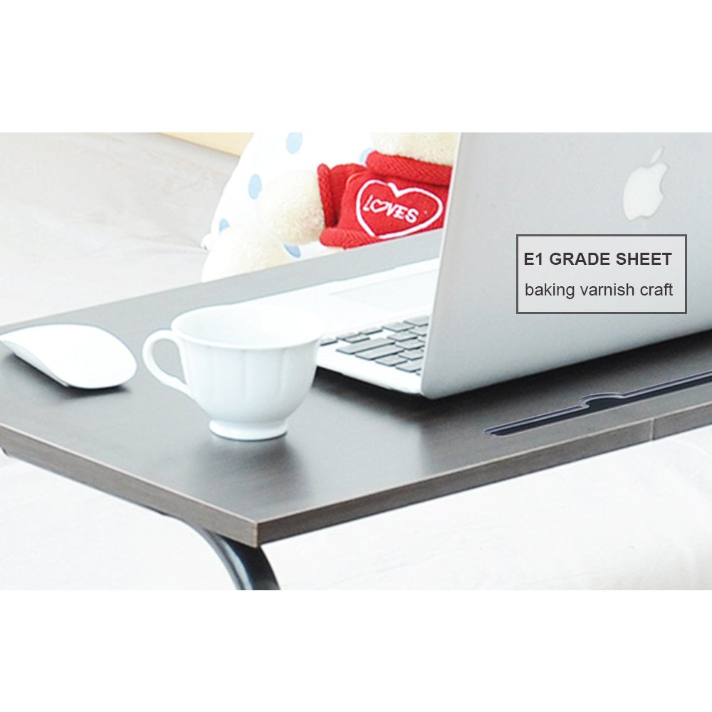 sogesfurniture 60 * 40cm Adjustable Height Laptop Table with Tablet Slot, Mobile Computer Stand Desk Portable Side Table for Bed Sofa