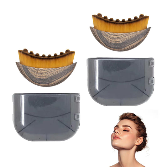 2 Pcs Lymphatic Contour-Face Brush, Lymphatic Drainage Massager for Chin & Jawline Sculpting, Dry Brushing Face Brush, Reduces Puffiness, Relieve