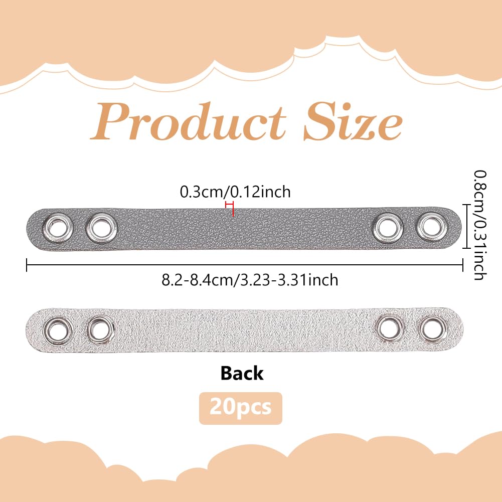 NBEADS 20 Pcs Coat Hanging Chains, Imitation Leather Bag Webbing Straps with Silver Metal Eyelets Durable Coat Loops Hanger Straps for Coats Jackets
