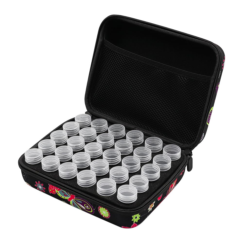 Tiardey 30pcs Diamond Painting Storage Box with Tools, Portable Bead Storage Container, Diamond Painting Accessories kit - Jungle