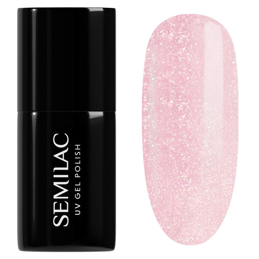 SEMILAC Gel Nail Polish 164 Pink Crystals - Full Coverage Gel Polish - Soak Off Easy To Use LED/UV Nail Lamp - Long Lasting Manicure and Pedicure up