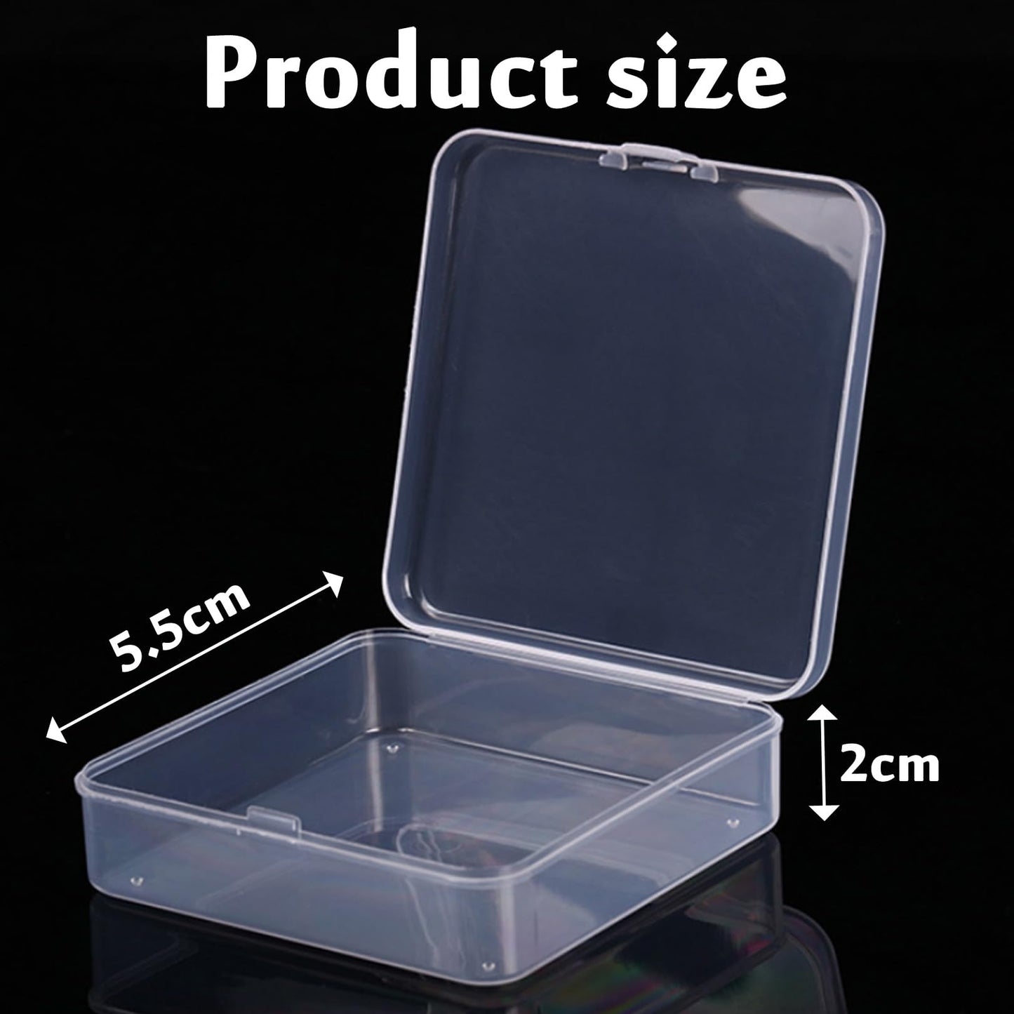 Small Square Clear Plastic Organizer Box,Beads Storage Containers Box,6pcs