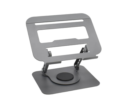 Fit4Less Laptop Stand Ergonomic Design, Adjustable Angel and Height, Foldable fits for laptops, notebooks up to 17.3 Inch Grey