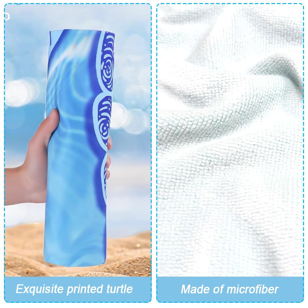 HAJXXMM Microfibre Beach Towel for Adults, Turtle Beach Towel, 140 × 70 cm Quick Dry Beach Towel, Lightweight Beach Towel with Net Bag