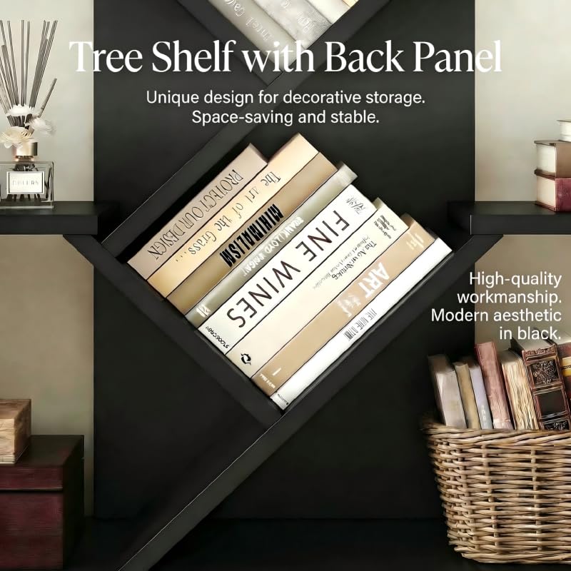 IRONCK Black Bookshelf with 2 Drawers & Wheels, Cube Bookcase 100x32x104 cm