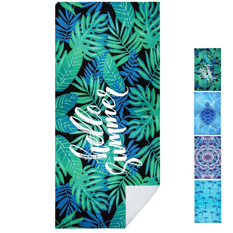 flintronic Microfiber Oversized Lightweight Beach Towel 160x80cm Extra Large Thin Sand Free Towels Travel Swim Pool Camping for Adults Women Men