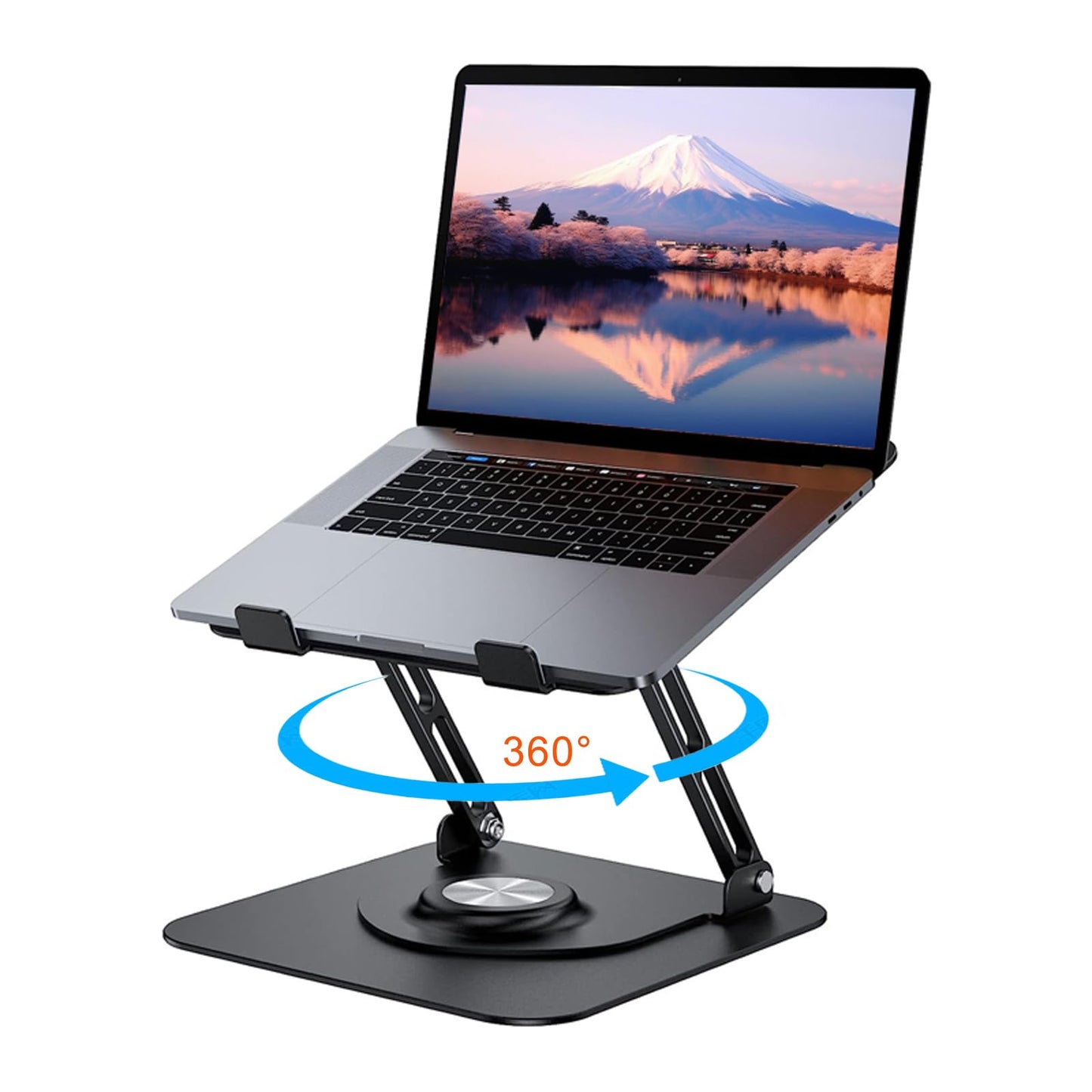 RooxiLoo Laptop Stand with 360° Rotating Base, Height-Adjustable, Ergonomic, Ventilated, Compatible with MacBook Pro/Air, All Laptops 10-17 Inches