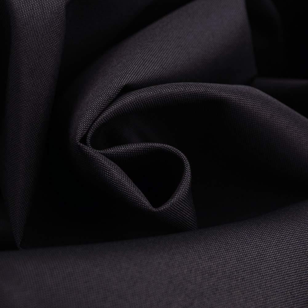 Homehold Waterproof Polyester Shower Curtain With Hooks, 180 x 180cm Black Bath Curtain