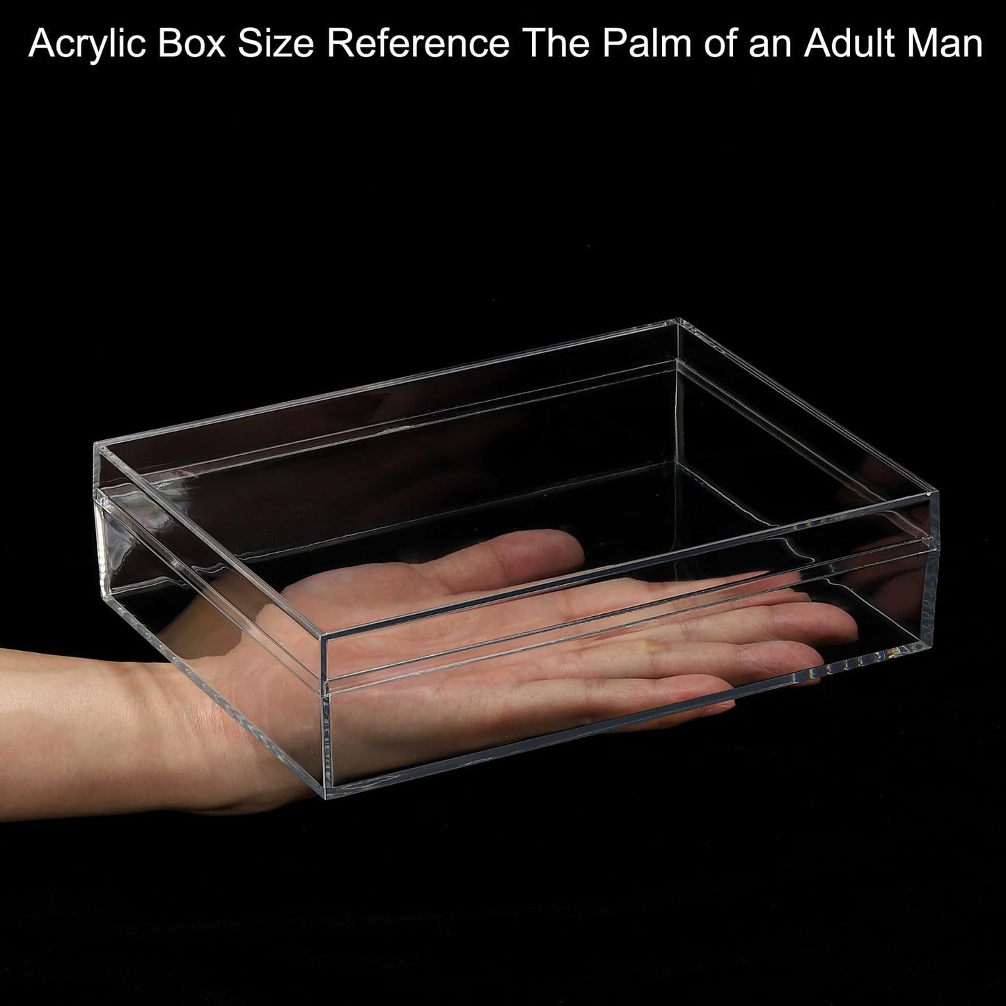PATIKIL Acrylic Box with Lid 7.87" x 5.91" x 1.97", Clear Acrylic Display Boxes Plastic Square Cube Containers Storage Organizer for Candy Tiny
