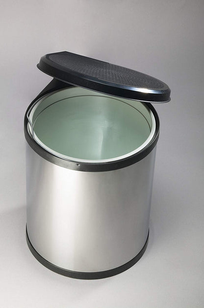 Britten & James Stainless Steel Cupboard Waste Bin with Lid for Kitchen 15 Litre