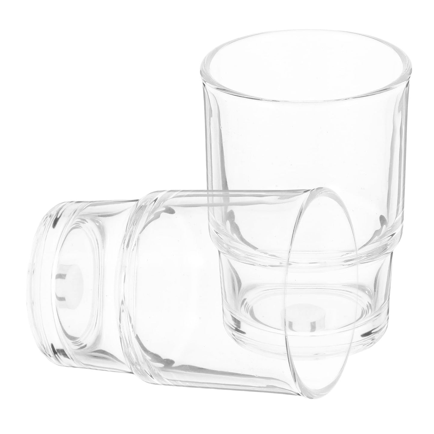 Operitacx 2pcs Rinsing Cup Glass Cup 3.5inch Glass Sleek Design Comfortable and Delicate Touch Holding Toothbrushes for Hotel Use on The Sink
