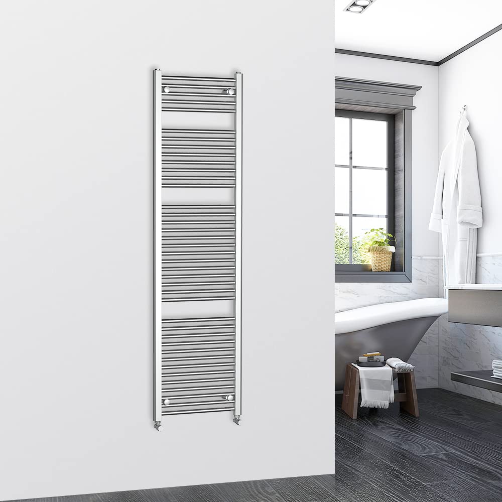 Warmehaus 1800x500mm Chrome Bathroom Heated Towel Rail Radiator Straight