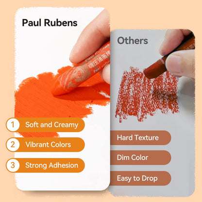 Paul Rubens Oil Pastels, 72 Colors HaiYa Artist Soft Oil Pastels Vibrant and Creamy, Art Supplies for Artists, Beginners, Students, Art Painting