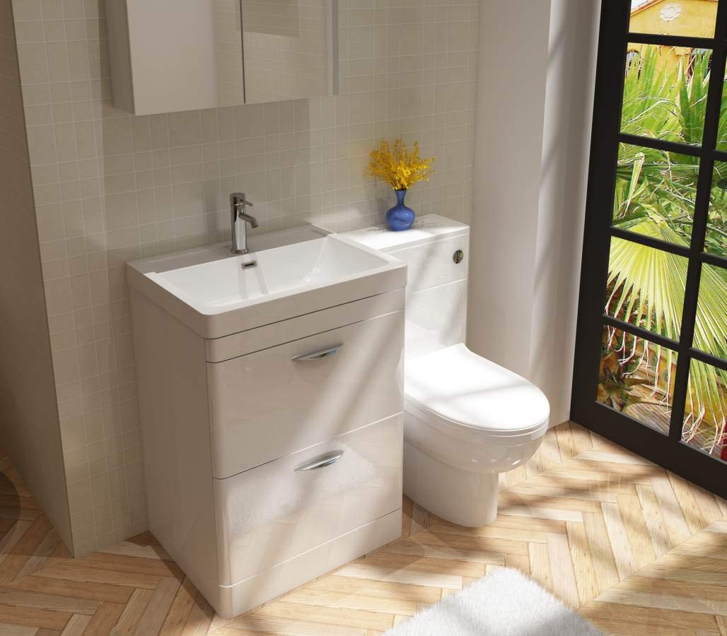 VeeBath Cyrenne Floor Standing WC Back to Wall BTW Toilet Cabinet with Open Access Cistern Unit