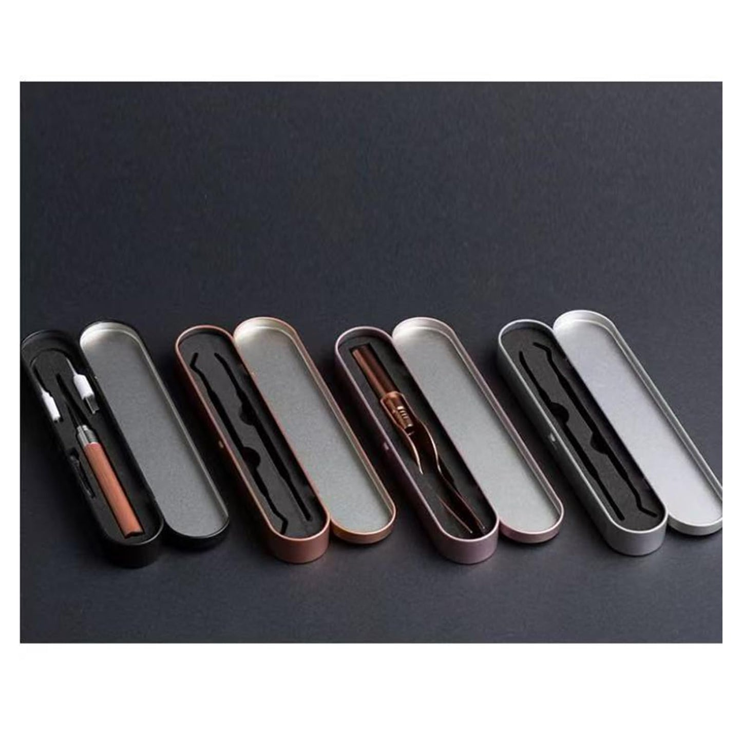 Aoktorkit 1PCS Metal Tin Box Container, 17.5x6x1.8cm Oval Empty Mini Storage Box Portable Storage Container with Lid for Small Items, Gold
