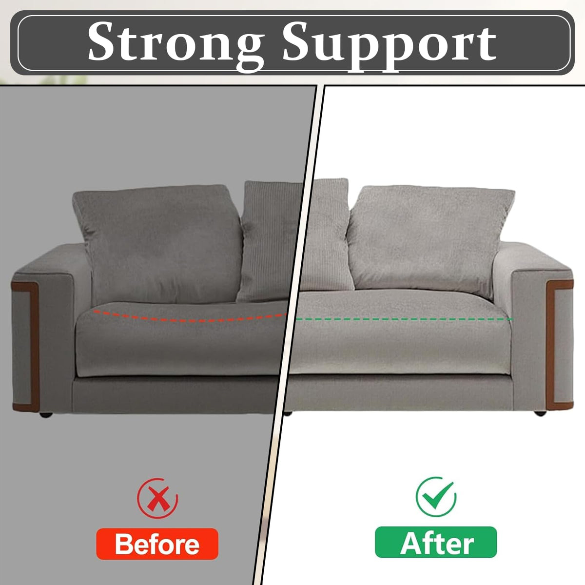 Cumnvulnt 2 Pcs Sofa Cushion Support, High Density Sponge Sofa Support Boards, 56 x 56cm for Sagging Seat, Sofas Foam Cushions Replacement